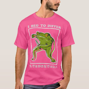 Ik smeek om grappige kikker Japans verschillen T-shirt
