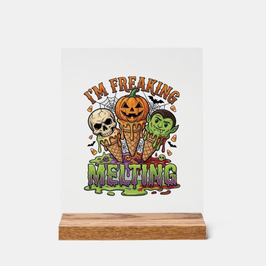 Ik Smelt Halloween Ijs Schedel Pomp Acryl Bord (Voorkant)