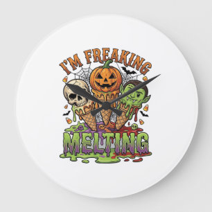 Ik Smelt Halloween Ijs Schedel Pomp Grote Klok