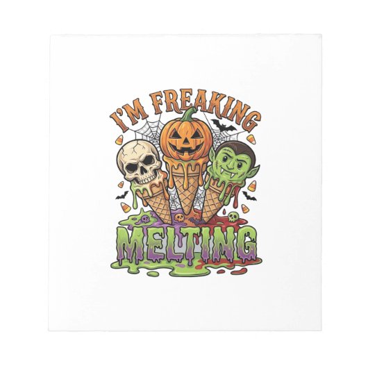 Ik Smelt Halloween Ijs Schedel Pomp Notitieblok (Voorkant)
