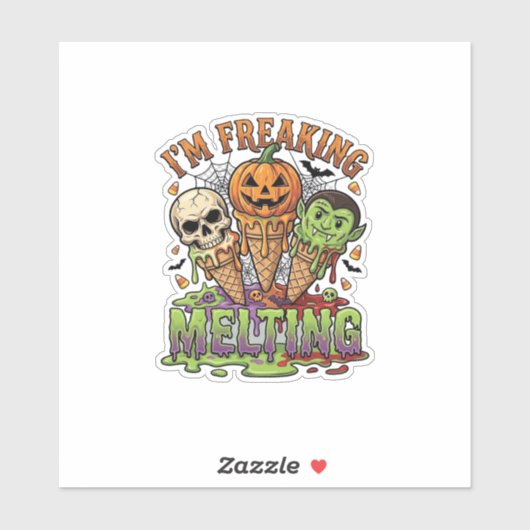 Ik Smelt Halloween Ijs Schedel Pomp Sticker (Vel)