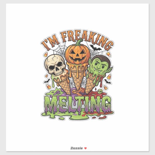 Ik Smelt Halloween Ijs Schedel Pomp Sticker (Vel)