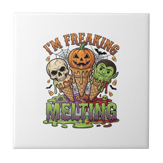 Ik Smelt Halloween Ijs Schedel Pomp Tegeltje (Voorkant)