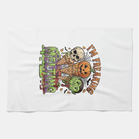 Ik Smelt Halloween Ijs Schedel Pomp Theedoek (Horizontaal)