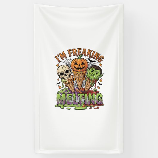 Ik Smelt Halloweenis Ijs Skull Pomp Spandoek (Verticaal)