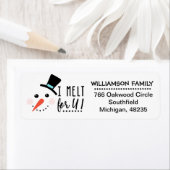 Ik smelt voor jou | Frosty Jolly Sneeuwman Kerstmi Etiket (Insitu)