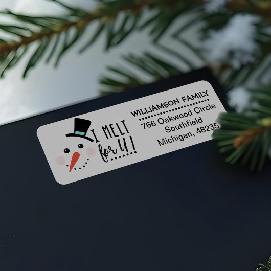 Ik smelt voor jou | Frosty Jolly Sneeuwman Kerstmi Etiket