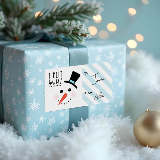 Ik smelt voor jou | Frosty Jolly Sneeuwman Kerstmi Etiket