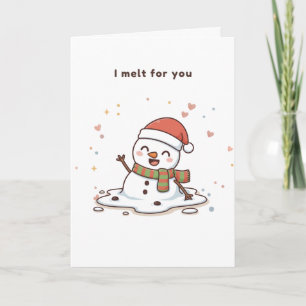 Ik Smelt voor Jou Schattige Puchi Dōshi Sneeuwman Kaart