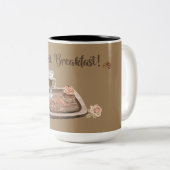 Ik smoel de ontbijtkoffie met twee toonaangevende  tweekleurige koffiemok (Voorkant rechts)