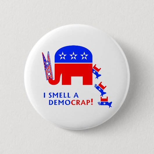 Ik smoel een democratie ronde button 5,7 cm (Voorkant)