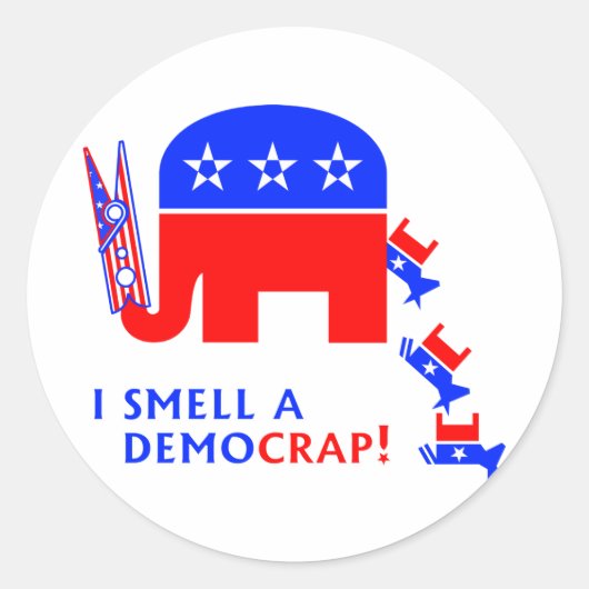 Ik smoel een democratie ronde sticker (Voorkant)