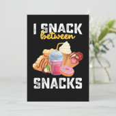 Ik snack tussen snacks eten lieve liefhebbers kaart (Staand voorkant)