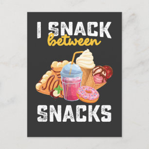 Ik snack tussen snacks eten lieve liefhebbers uitnodiging briefkaart
