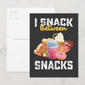 Ik snack tussen snacks eten lieve liefhebbers uitnodiging briefkaart (Voorkant / Achterkant)