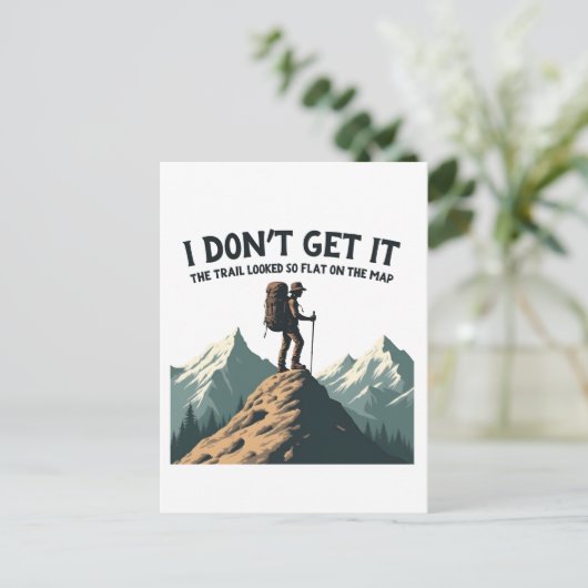Ik snap niet dat het pad er zo plat uitzag briefkaart (Staand voorkant)