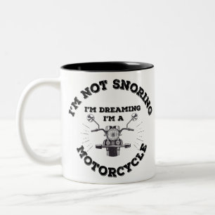 Ik snap niet dat ik droomd ben dat ik een motorfie tweekleurige koffiemok