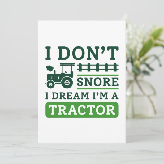 Ik snap niet dat ik droomde dat ik een trekker ben bedankkaart (Staand voorkant)