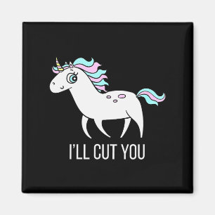 Ik snij je! Grappig eenhoorn humor T-shirt cadeau Magneet