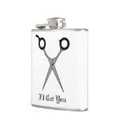 Ik snijd je af (Black Hair Cutting Scissors) Heupfles (Links)