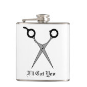 Ik snijd je af (Black Hair Cutting Scissors) Heupfles (Voorkant)