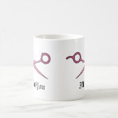 Ik snijd je af (roze haarsnijschaar) koffiemok (Center)