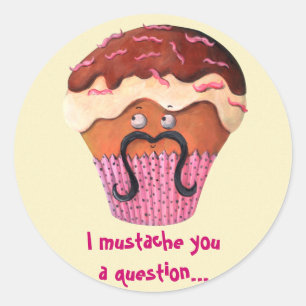 Ik snor je een vraag Cupcake Ronde Sticker