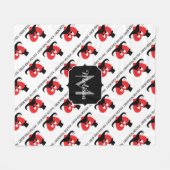 Ik snor je hart Valentijnsdag Monogram Fleece Deken (Voorkant (Horizontaal))