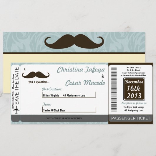 Ik snor je instapkaart bruiloft uitnodiging (Voorkant / Achterkant)