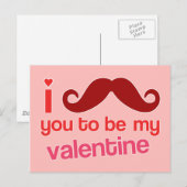 Ik snor je om mijn valentijn briefkaart te zijn (Voorkant / Achterkant)