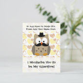 Ik snor je om mijn Valentijn te zijn Feestdagenkaart (Staand voorkant)