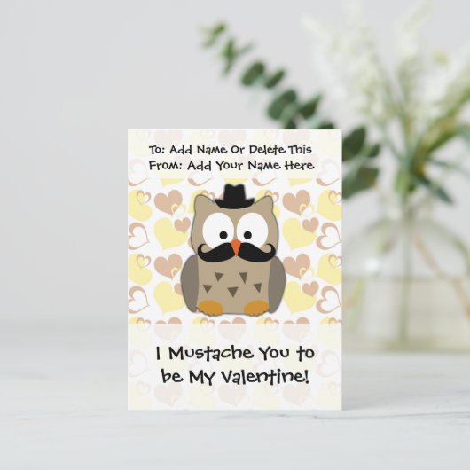 Ik snor je om mijn Valentijn te zijn Feestdagenkaart (Staand voorkant)