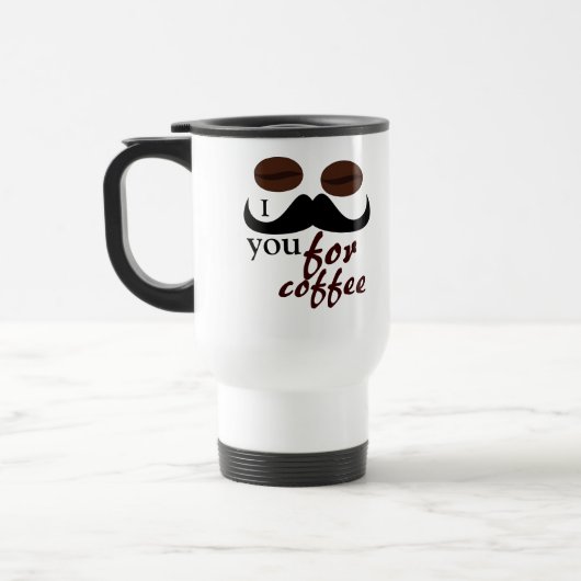 Ik snuffel je voor koffiereisbok. reisbeker (Links)