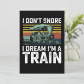 Ik Snur Niet Ik Droom Dat Ik Een Trein Ben Retro Kaart (Staand voorkant)