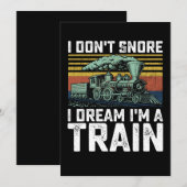 Ik Snur Niet Ik Droom Dat Ik Een Trein Ben Retro Kaart (Voorkant / Achterkant)
