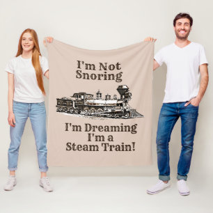 Ik snurk niet, ik droom dat ik een stoomtrein medi fleece deken