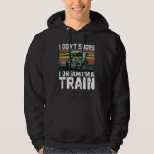 Ik snurk niet Ik droom Ik ben een Train  Retro Hoodie (Voorkant)
