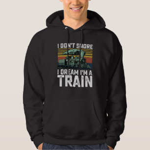 Ik snurk niet Ik droom Ik ben een Train  Retro Hoodie
