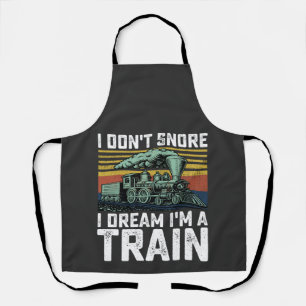 Ik snurk niet Ik droom Ik ben een Train  Retro Schort