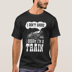 Ik snurk niet ik droom in een trein  zonsondergang t-shirt