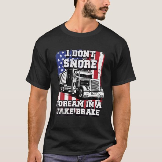 Ik snurk niet Ik droom in Jake Break Trucker Semi T-shirt (Voorkant)