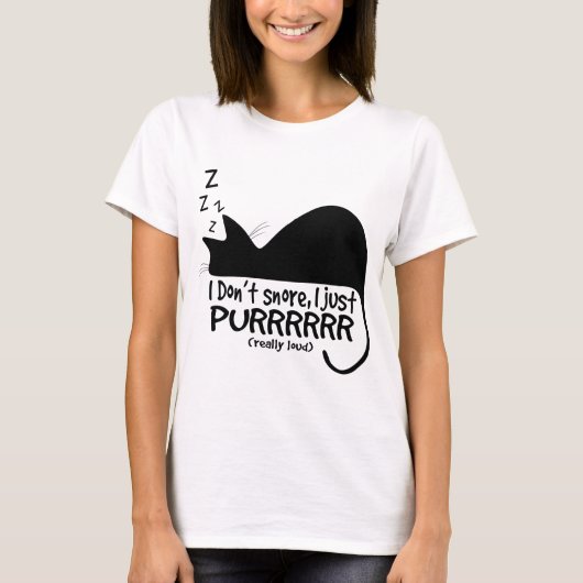 Ik snurk niet, ik spin t-shirt (Voorkant)