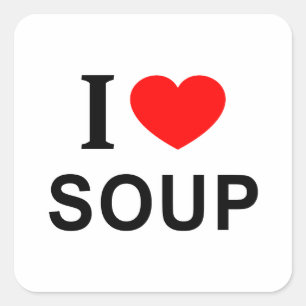 Ik ❤️ SOEP Ik HOU VAN SOEP Ik HART SOEP Vierkante Sticker