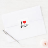 Ik ❤️ SOEP Ik HOU VAN SOEP Ik HART SOEP Vierkante Sticker (Envelop)