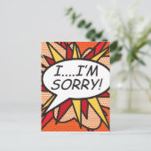 IK SORRY Leuke Retro Strip Pop Art Briefkaart (Staand voorkant)