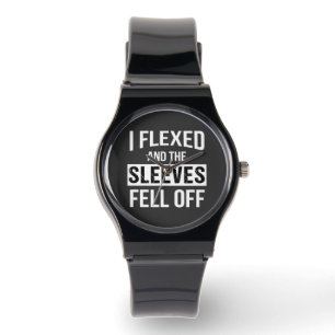 Ik spande mijn spieren aan en de mouwen vielen af horloge