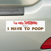 Ik spEED alleen maar, want ik moet even ophangen. Bumpersticker (Op auto)