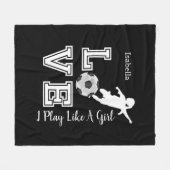 Ik speel als een meisje - DIY achtergrondkleur Fleece Deken (Voorkant (Horizontaal))