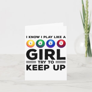 Ik speel als een meisje en probeer billards bij te kaart