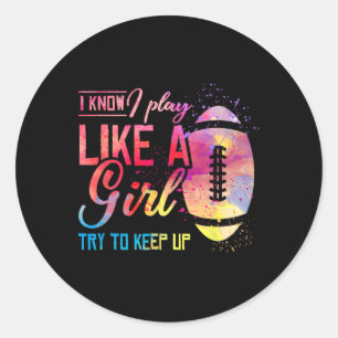 Ik speel als een meisje Football Ronde Sticker